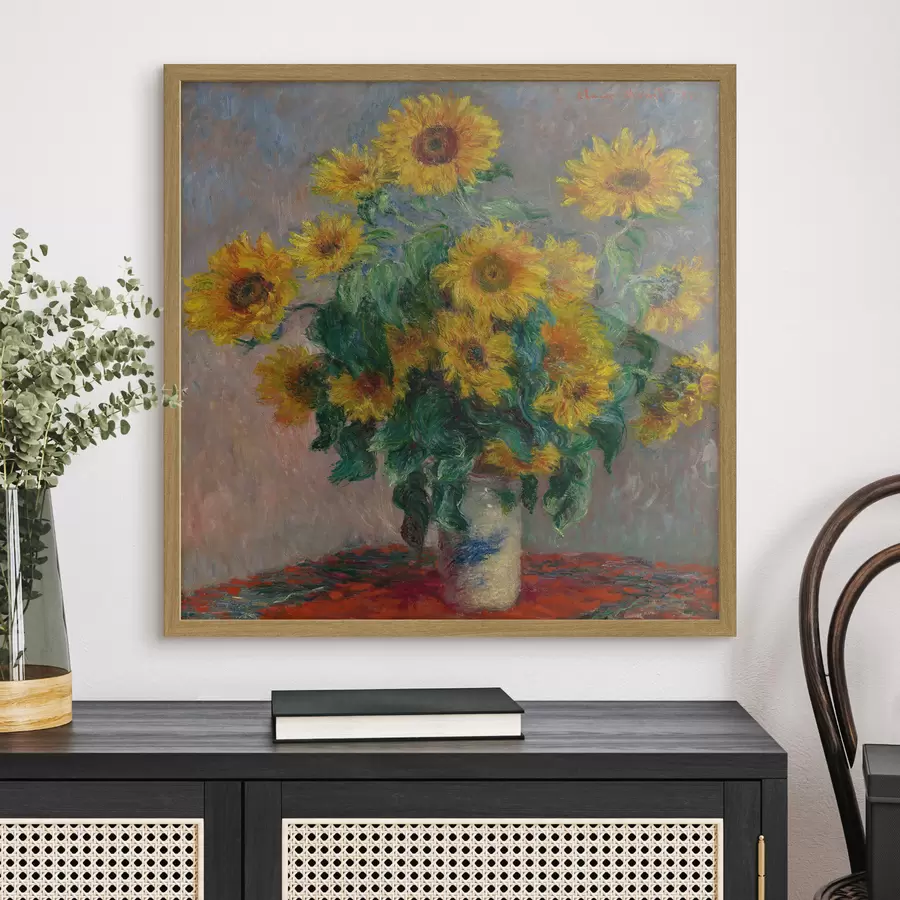 carta da parati Girasoli vivaci nel verde del fogliame nr. f12312