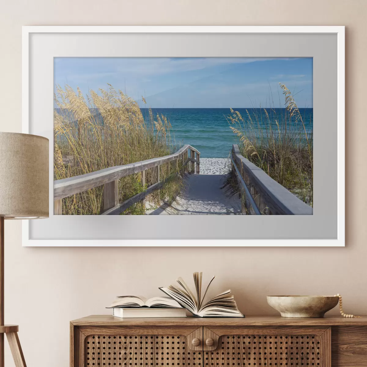 Poster Percorso con vista serena sull'oceano f08222