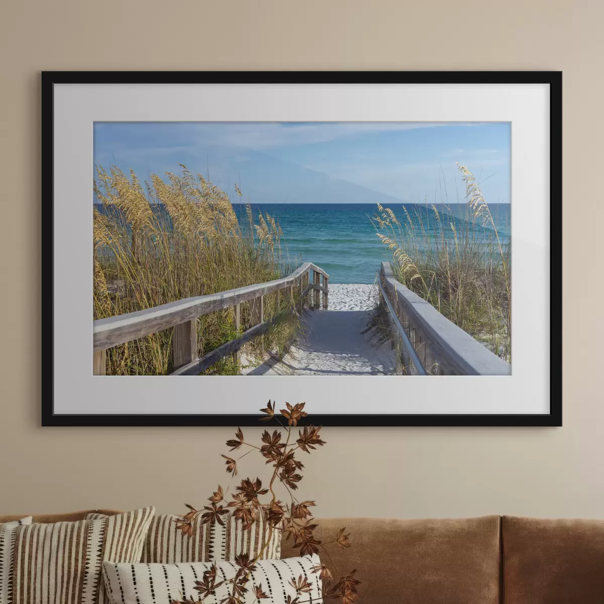 Poster Percorso con vista serena sull'oceano f08222