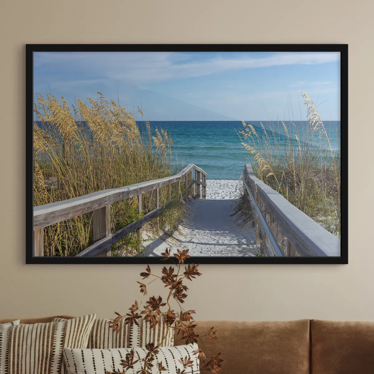 Poster Percorso con vista serena sull'oceano f08222