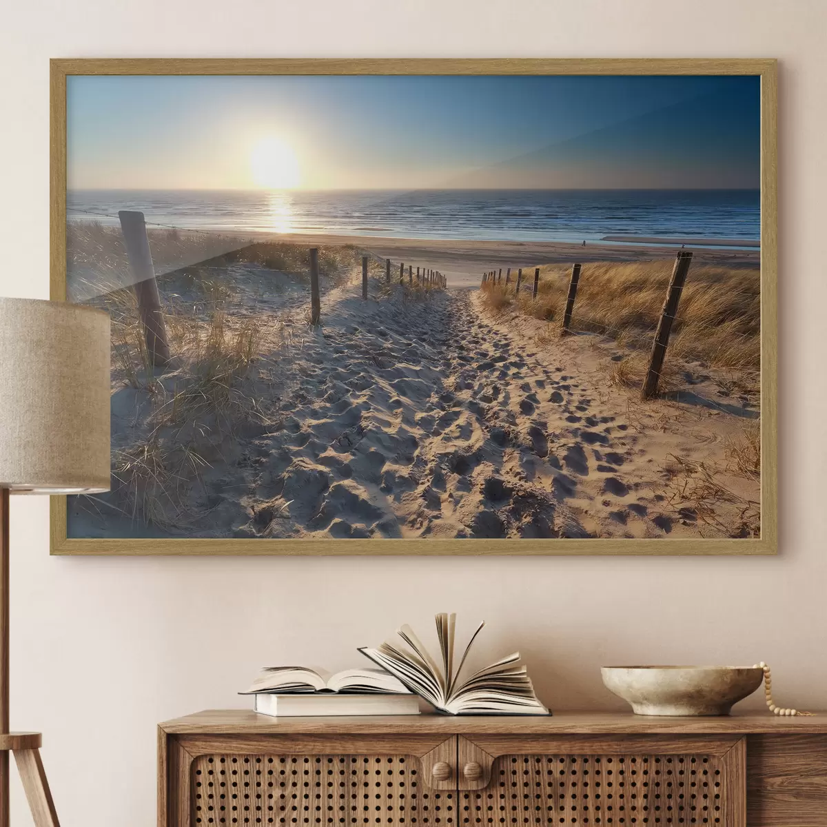 Poster Sentiero per la serenità della spiaggia sabbiosa f08131