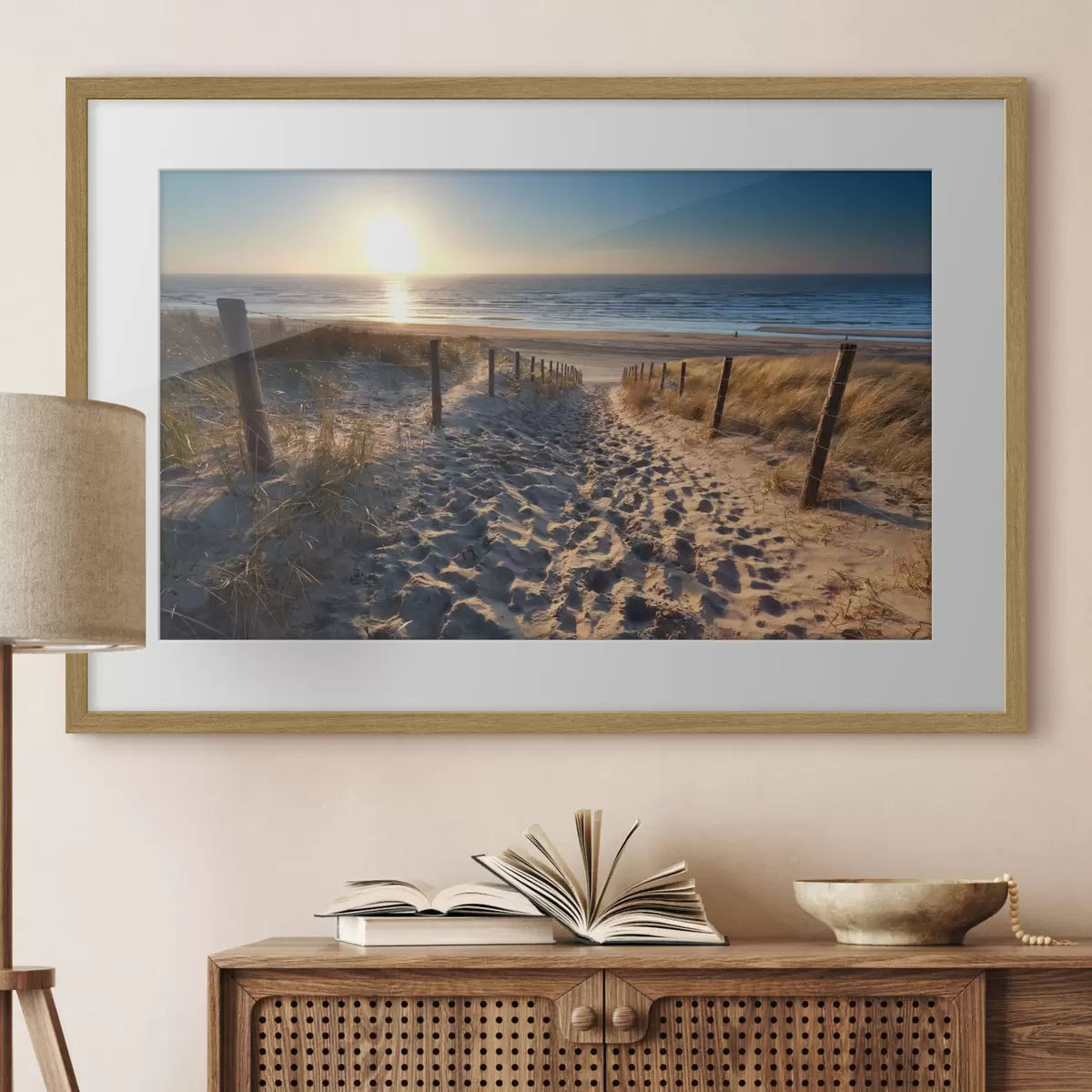 Poster Sentiero per la serenità della spiaggia sabbiosa f08131