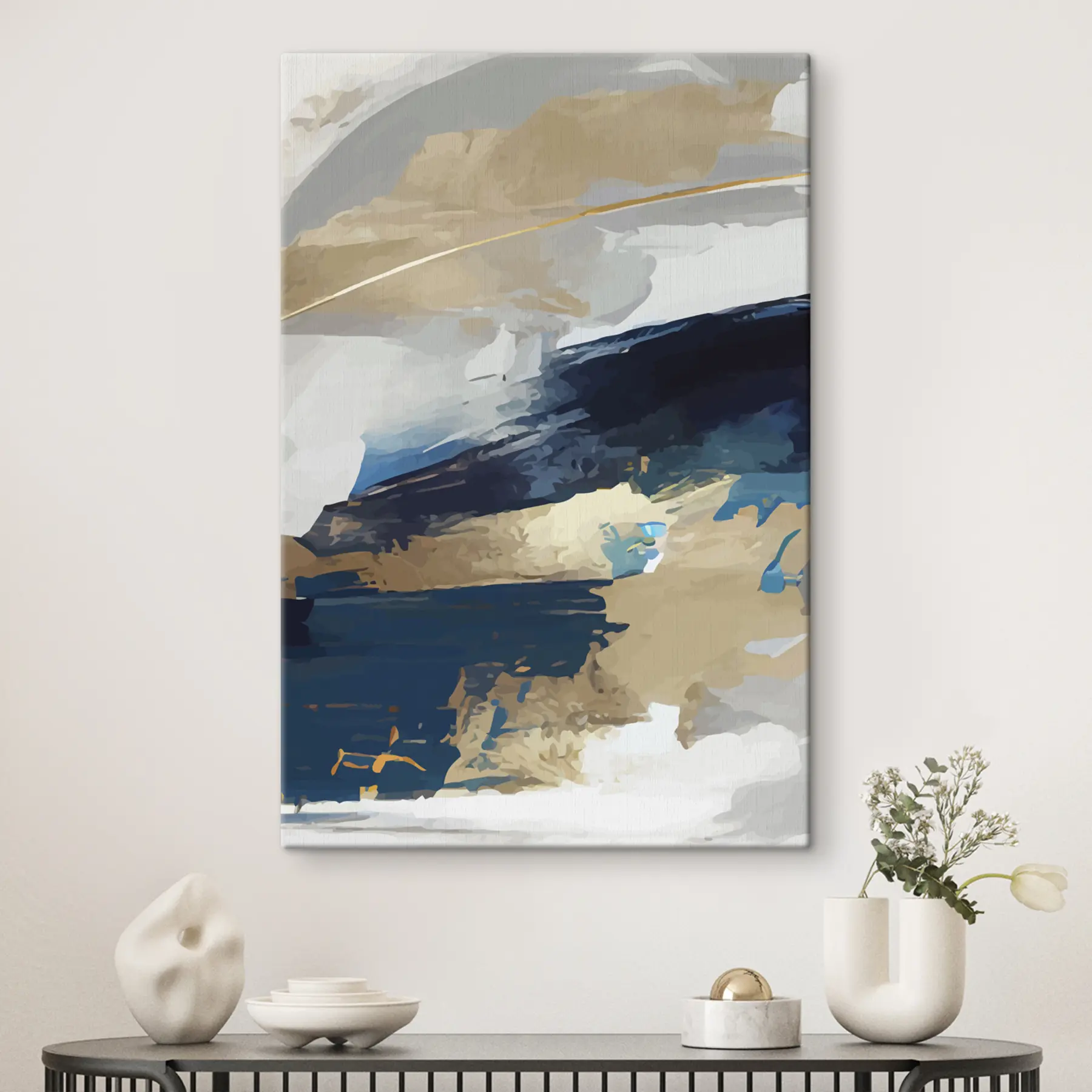 carta da parati Espressiva astrazione grigio-blu nr. s36621