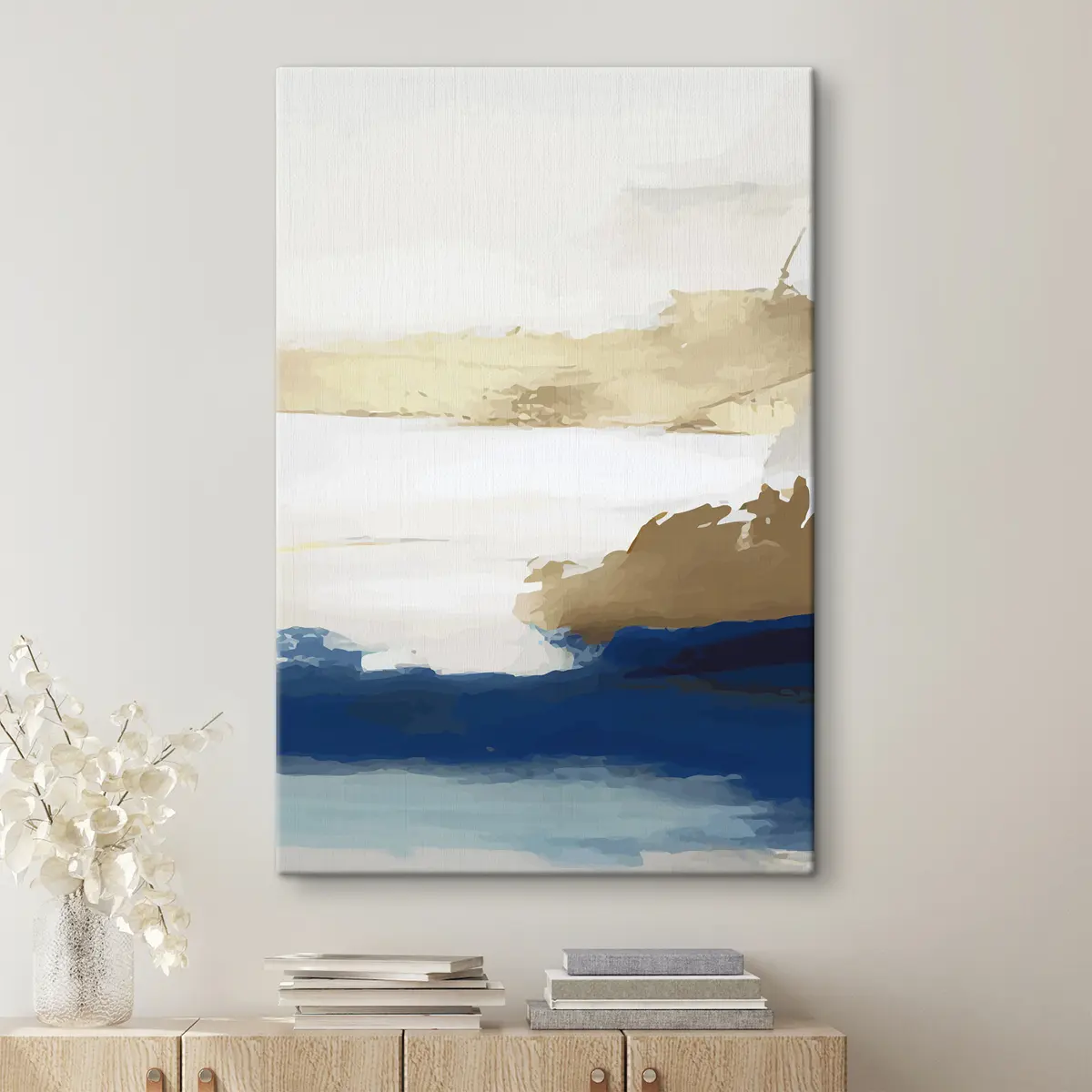 carta da parati Leggera astrazione con accenti blu nr. s36622