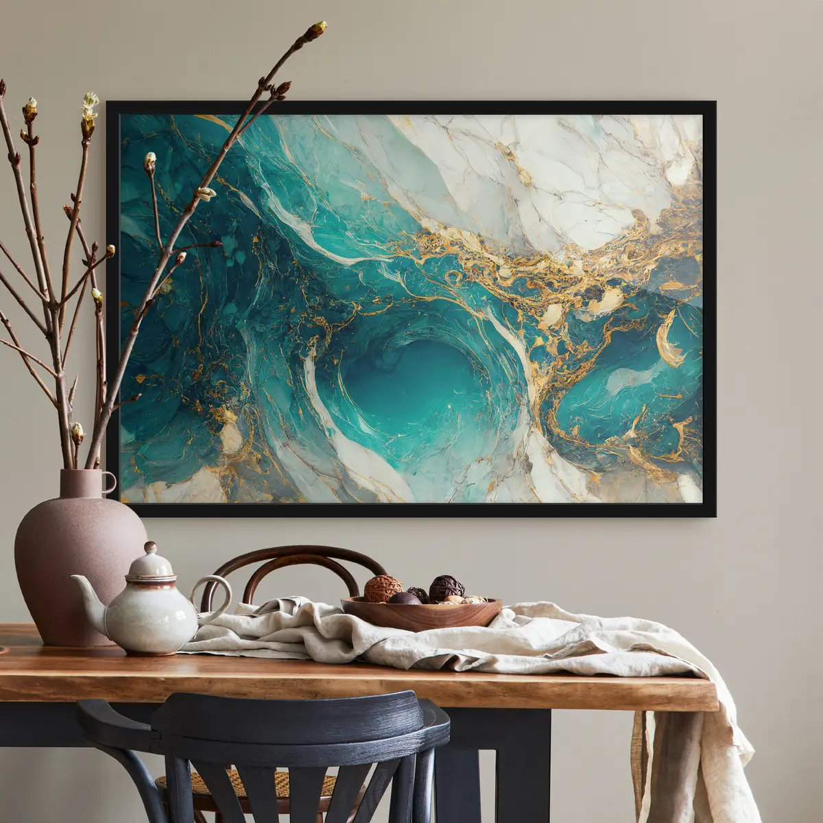 Poster Marmo fluido dai colori delicati f32411