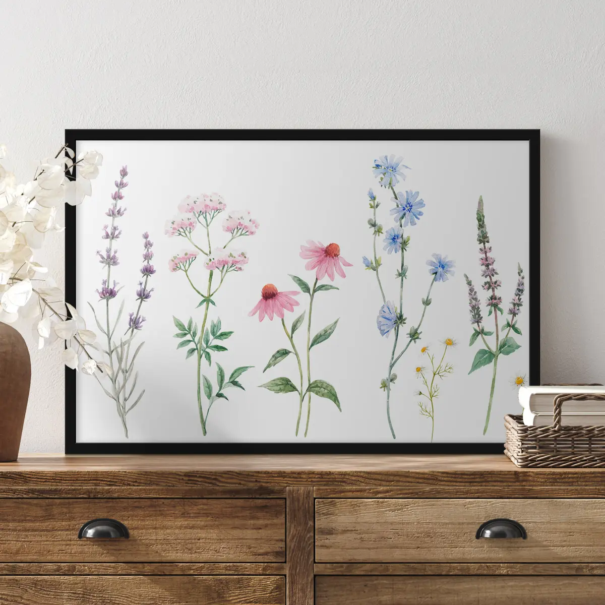 Poster Delicate fioriture in tenui tonalità acquerello f34064