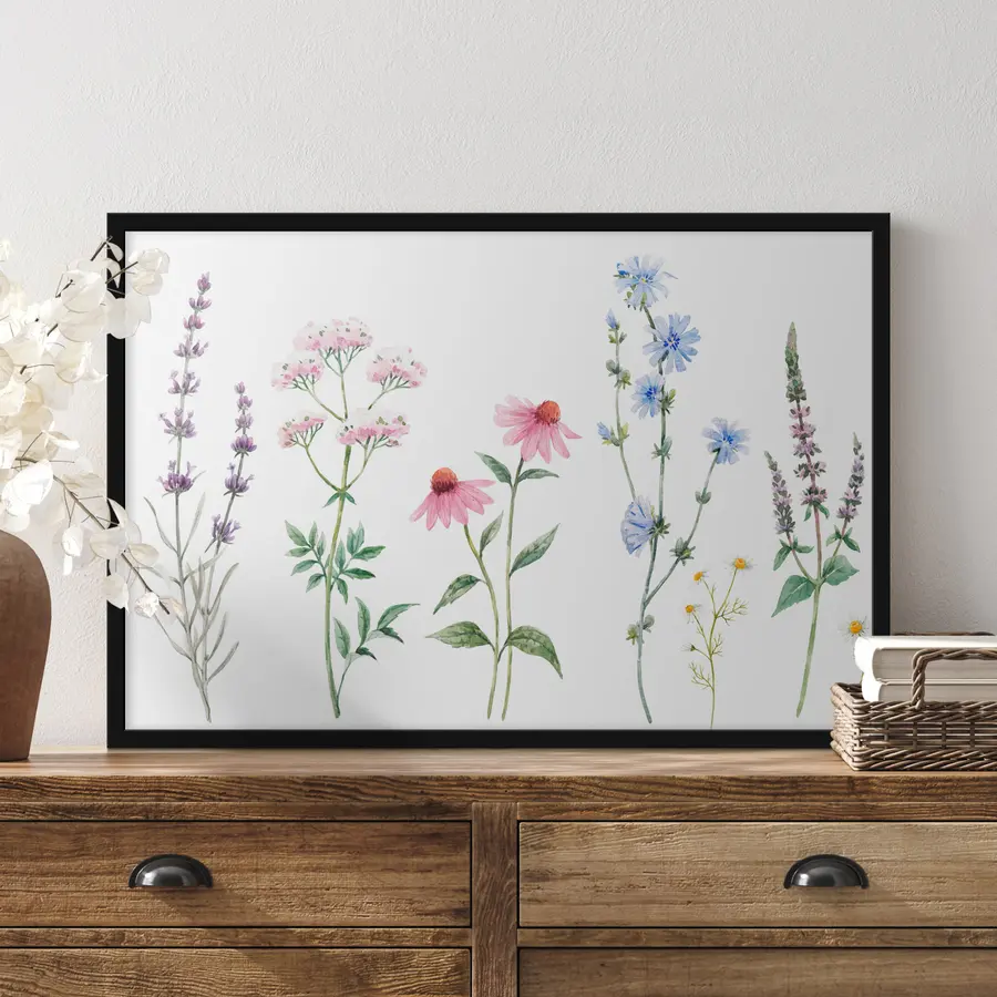 carta da parati Delicate fioriture in tenui tonalità acquerello nr. f34064