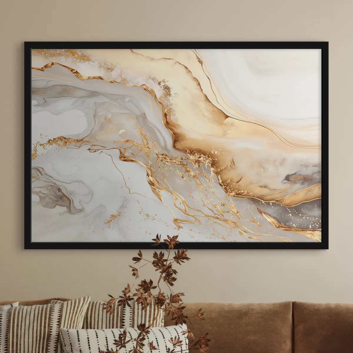 Poster Bianco e beige f34129