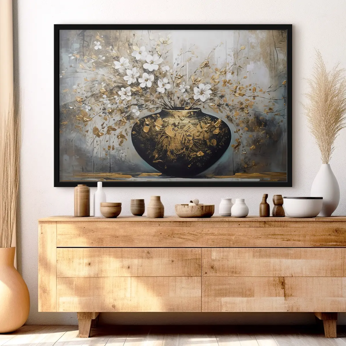 Poster Vaso elegante ornato da vivaci fioriture f35377