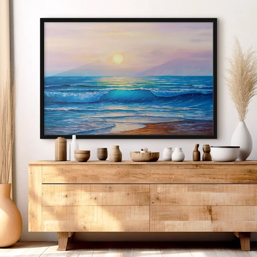 carta da parati Onde tranquille che riflettono le tonalità del tramonto nr. f35378