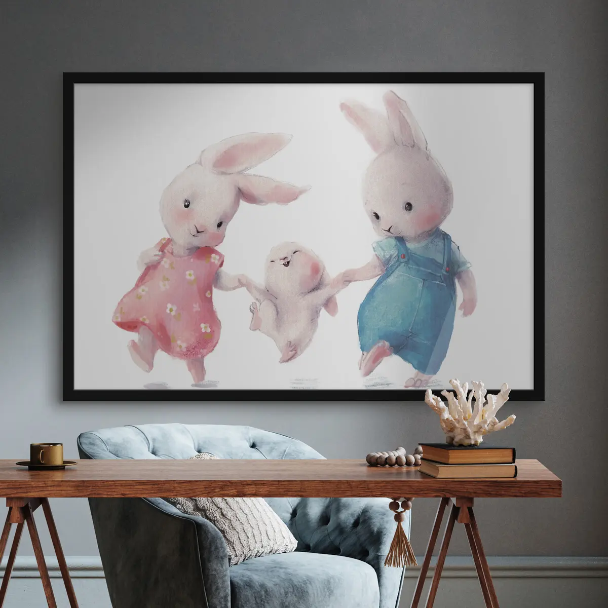 Poster Coniglietti che si godono un momento di gioia f34997