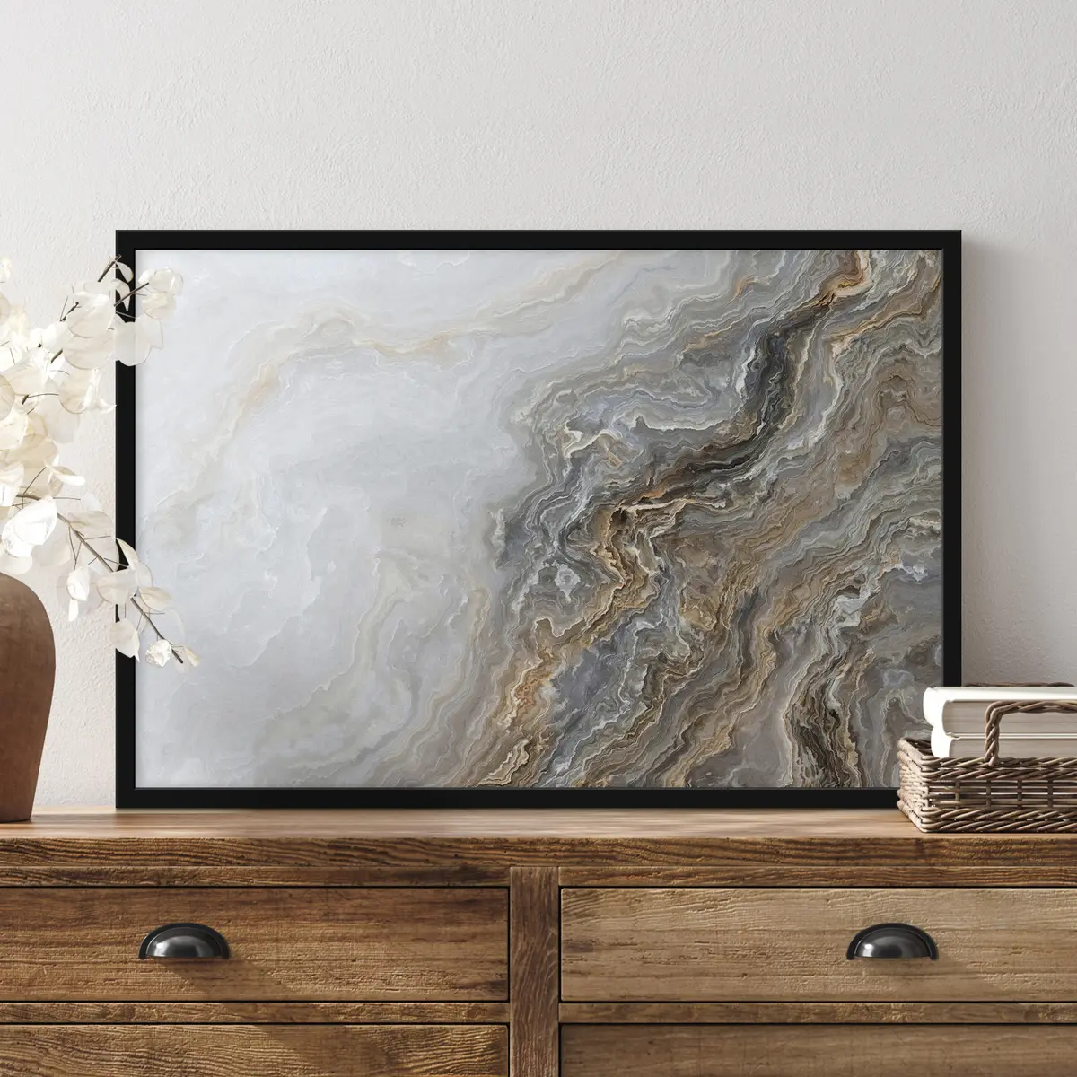 Poster Marmo grigio con venature f36030