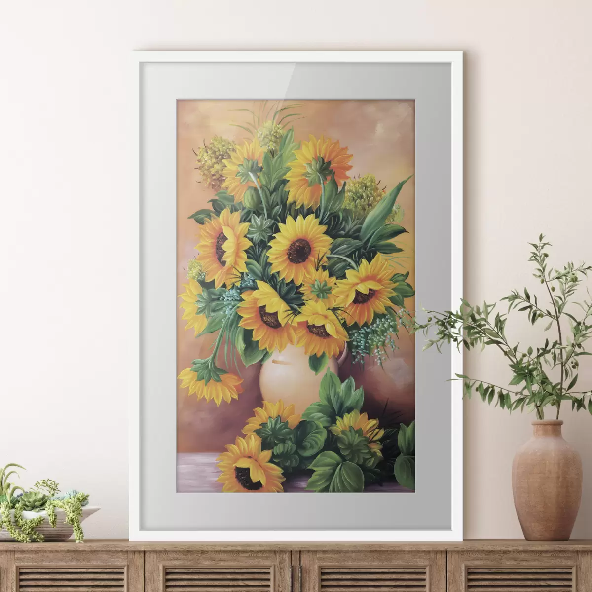 Poster Girasoli vivaci in un vaso f00860