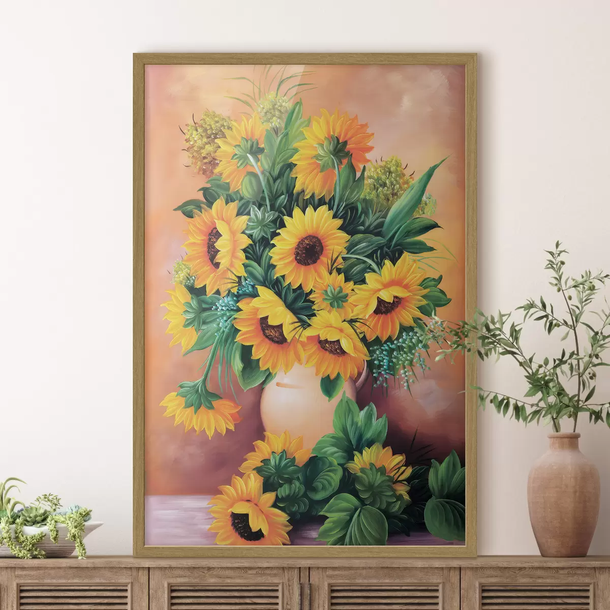 Poster Girasoli vivaci in un vaso f00860