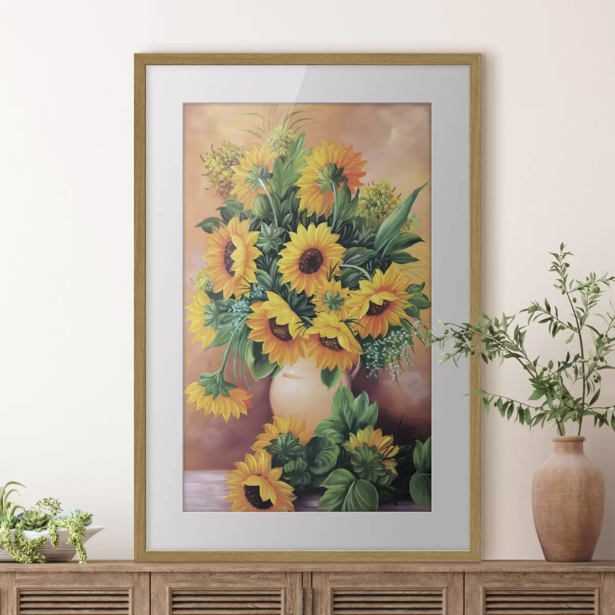 Poster Girasoli vivaci in un vaso f00860