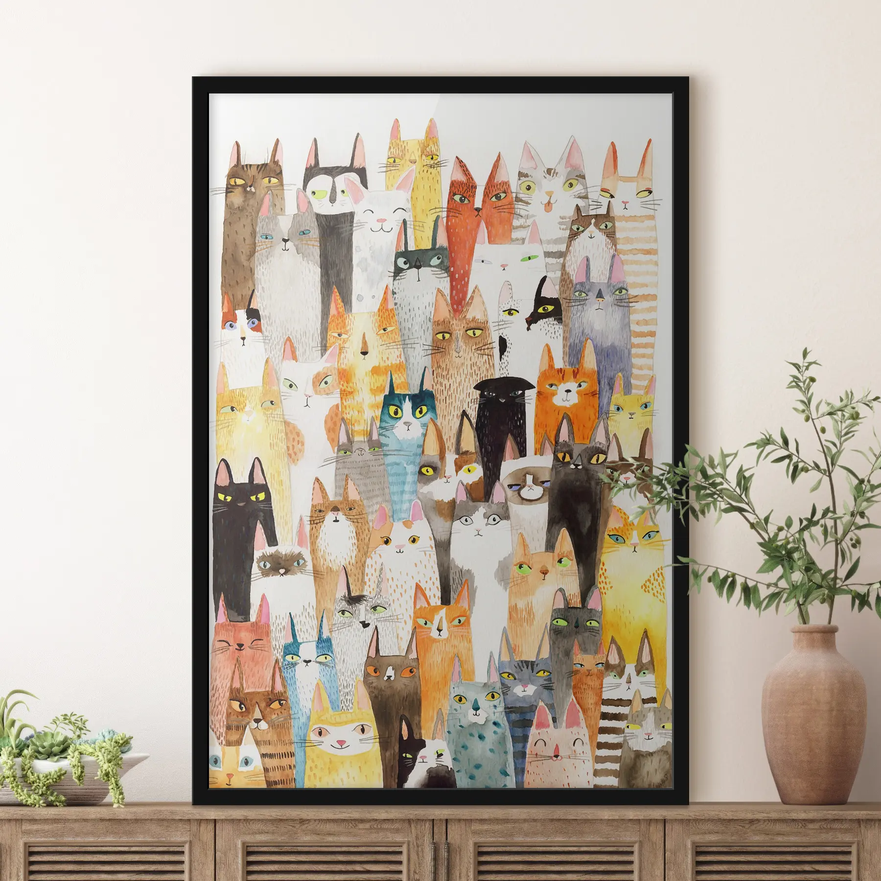 carta da parati Un colorato raduno di gatti curiosi nr. f01036