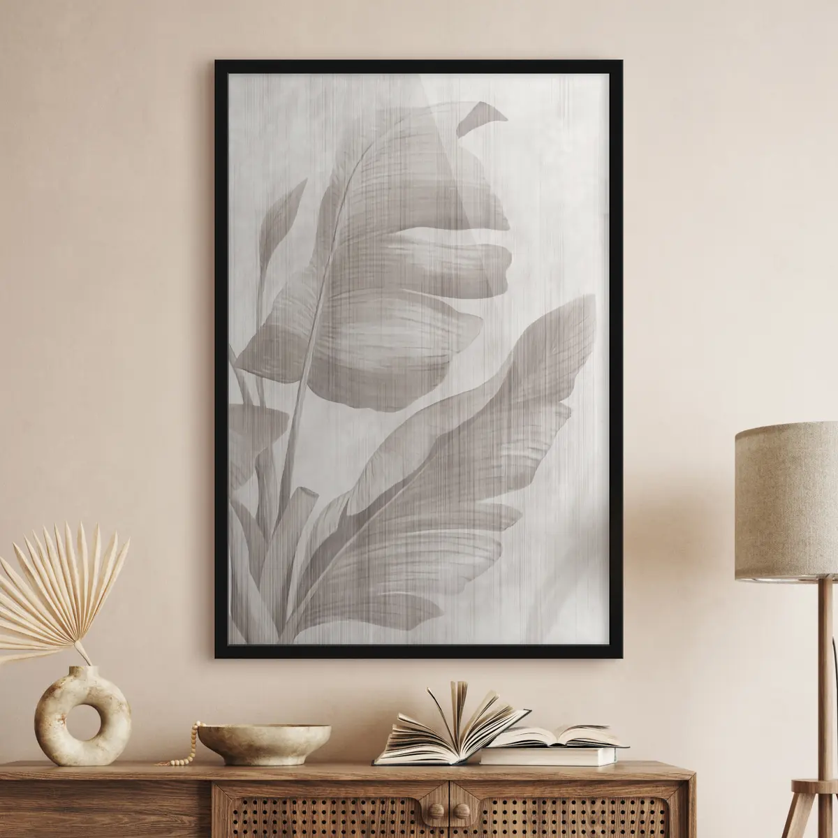 Poster Fogliame elegante in toni tenui f35851