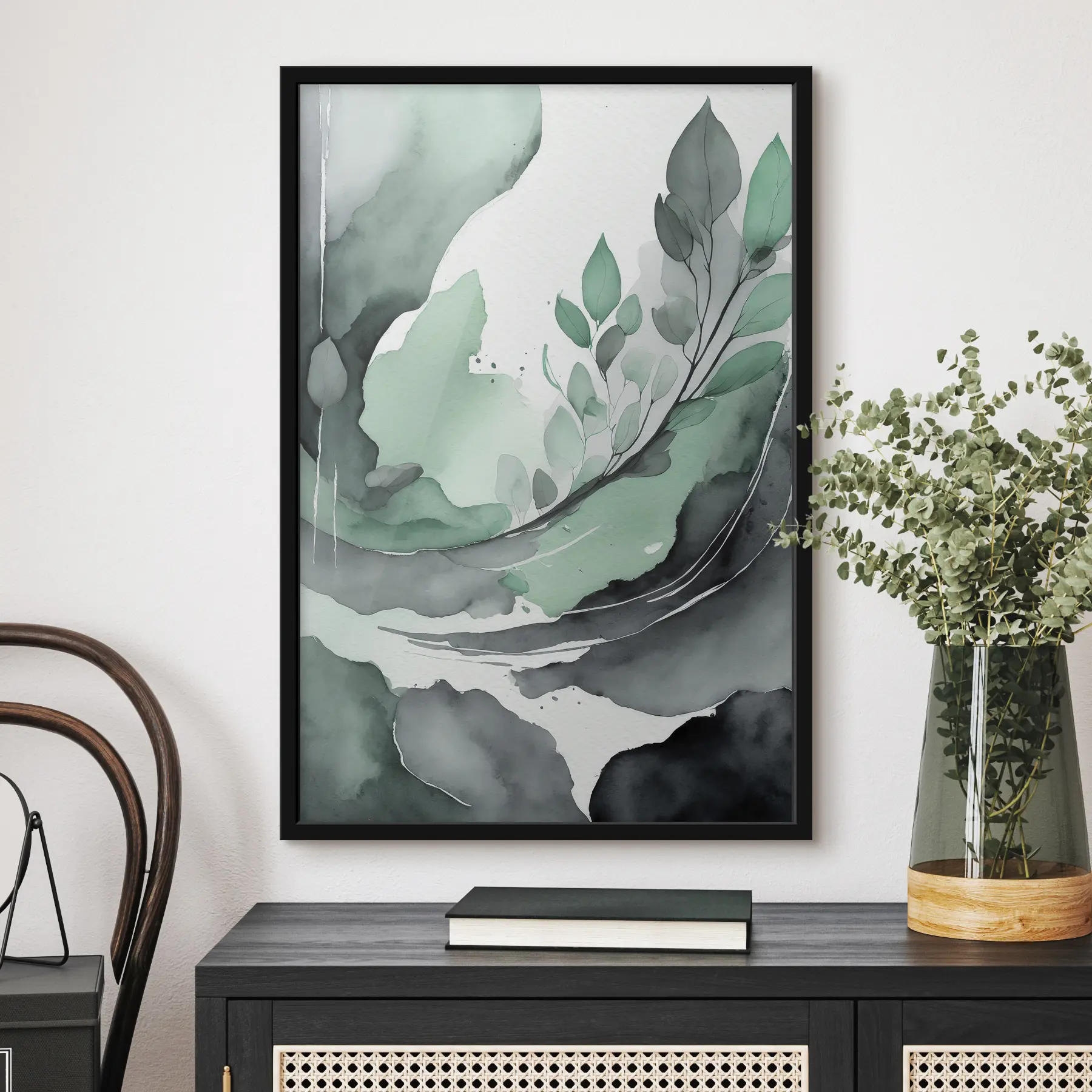 carta da parati Eleganti foglie acquerellate in tonalità tenui nr. f36502