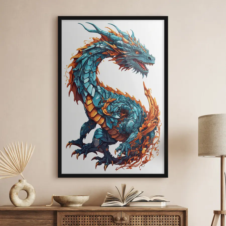 carta da parati Maestoso drago dai colori vivaci nr. f36432