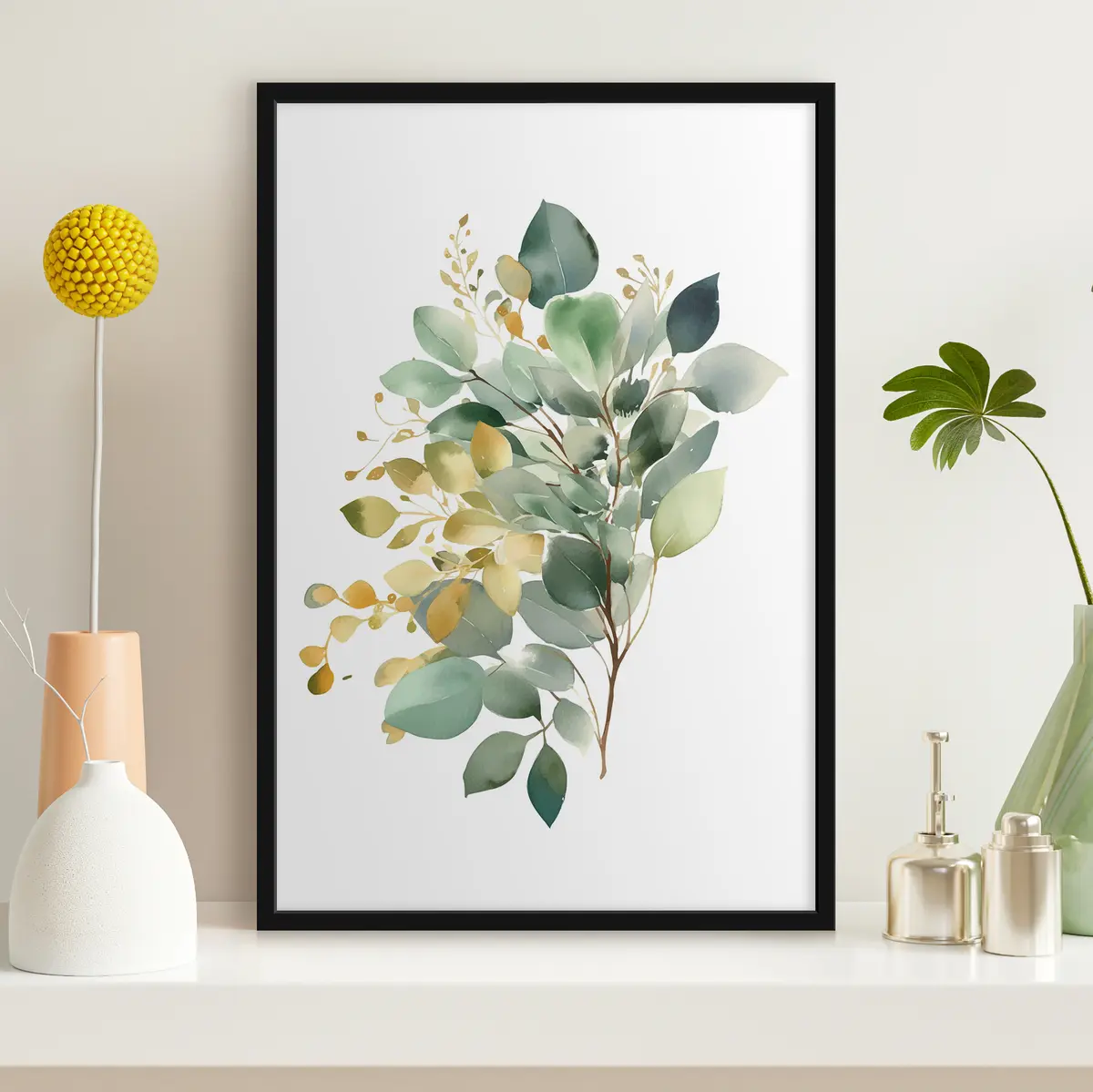 Poster L'armonia della natura in un verde vibrante f36354