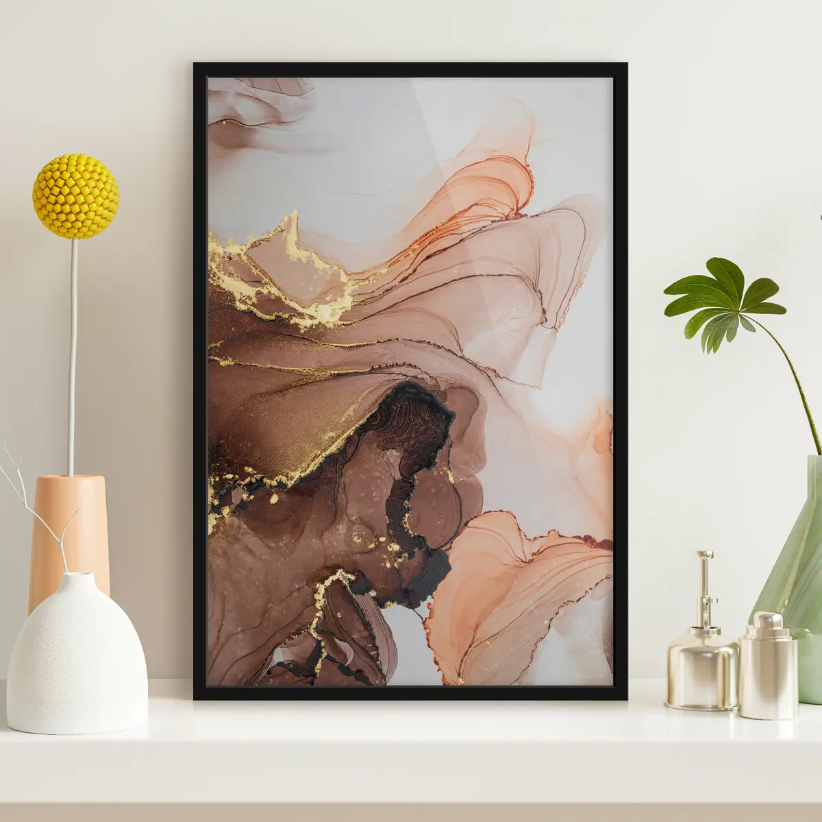 Poster Onde astratte in morbide tonalità di terra f36514