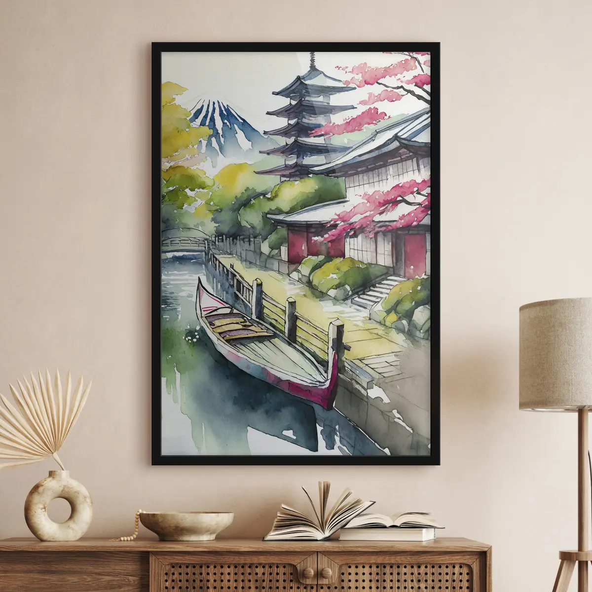 Poster Paesaggio sereno con architettura storica f36690