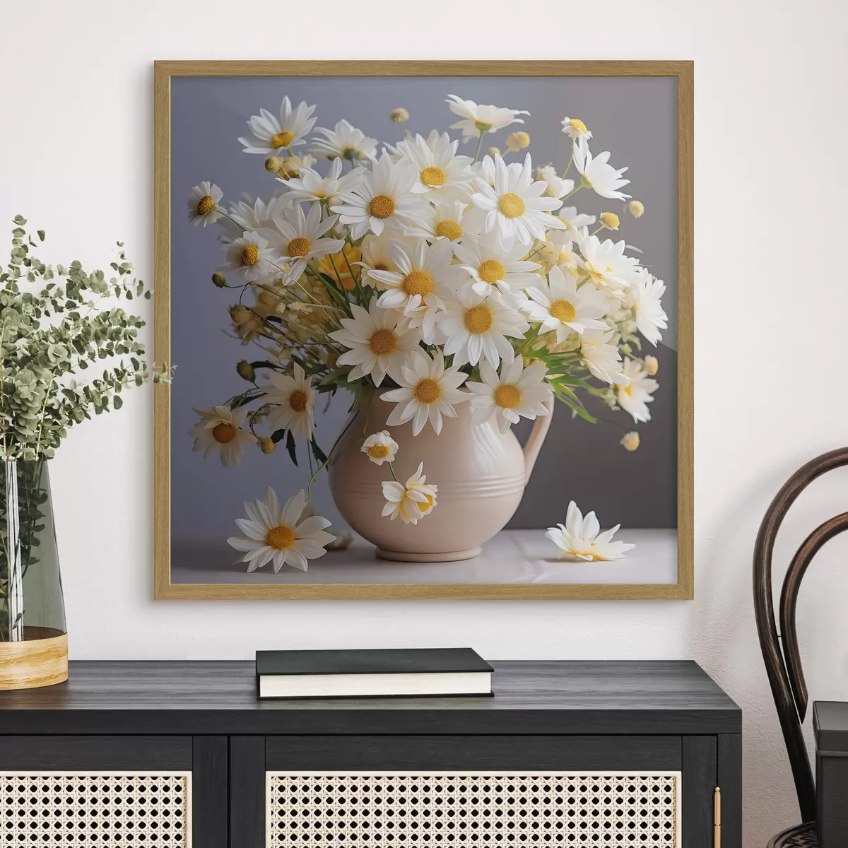 Poster Margherite luminose in un bel vaso f36813
