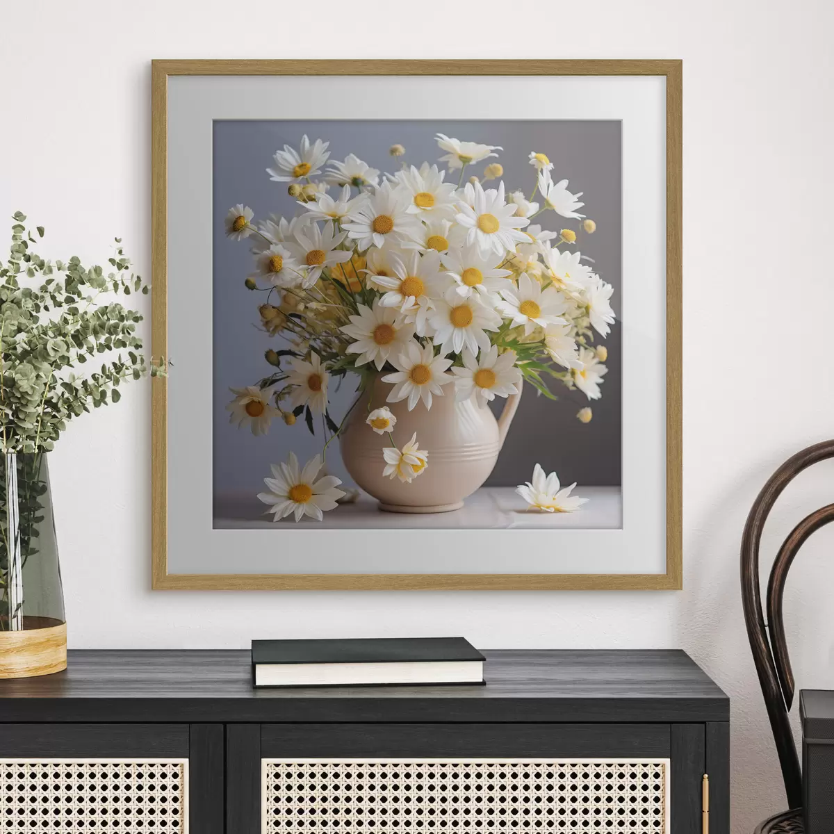 Poster Margherite luminose in un bel vaso f36813