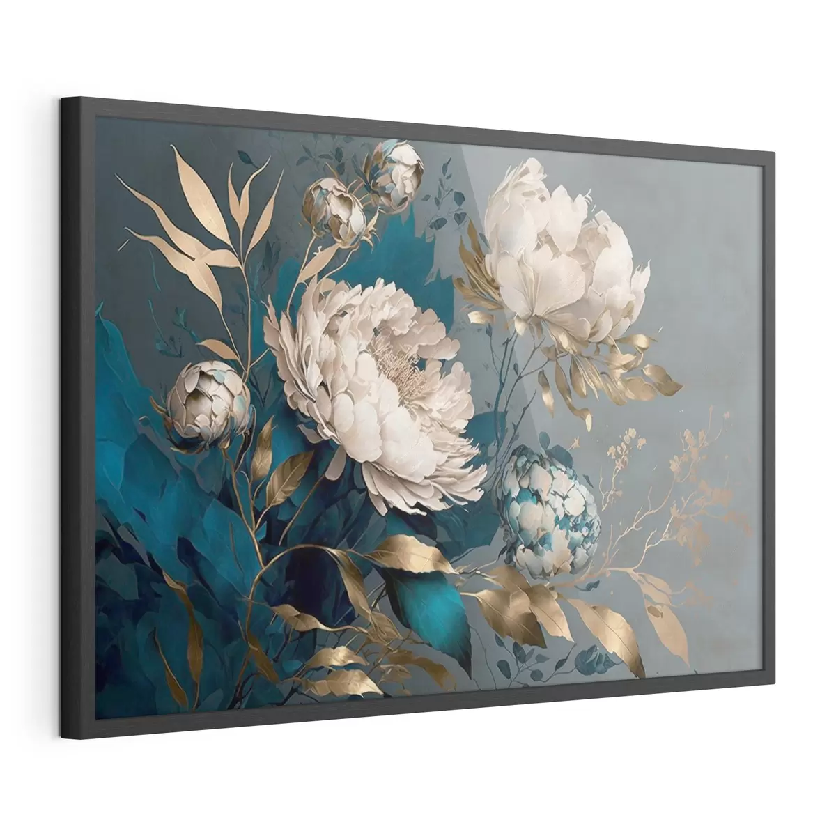 Poster Eleganti fioriture su un ricco sfondo f33935
