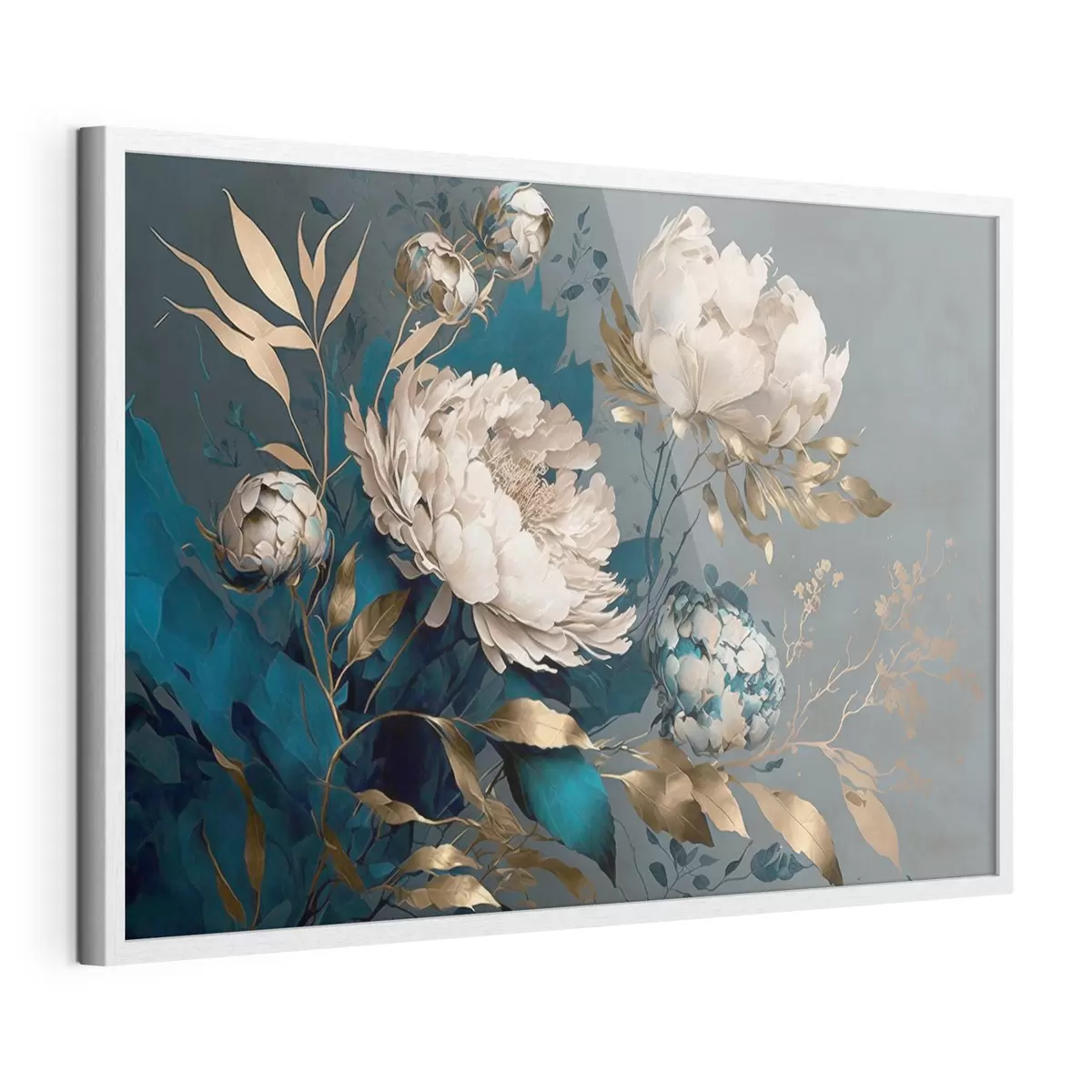 Poster Eleganti fioriture su un ricco sfondo f33935