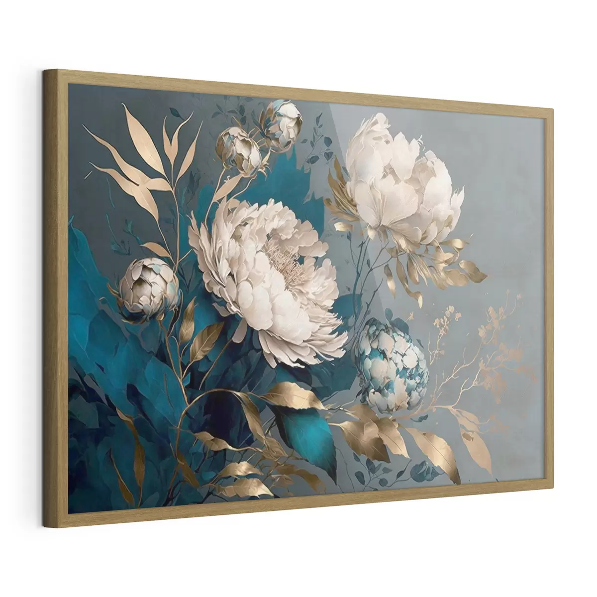 Poster Eleganti fioriture su un ricco sfondo f33935