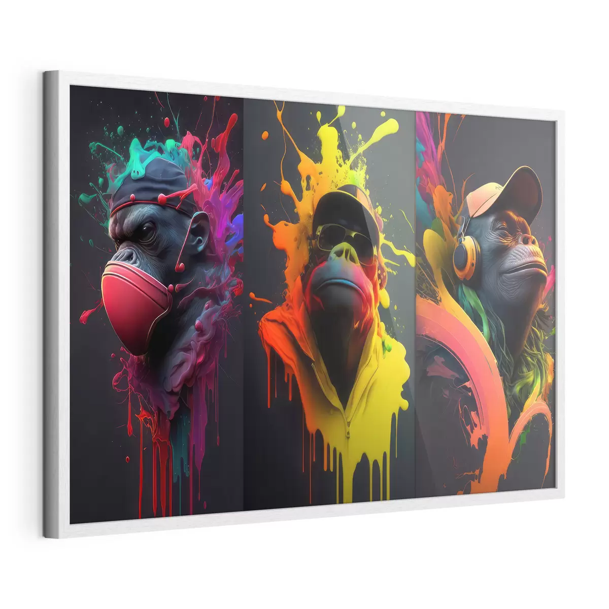 Poster Gorilla vibranti con spruzzi colorati f34885