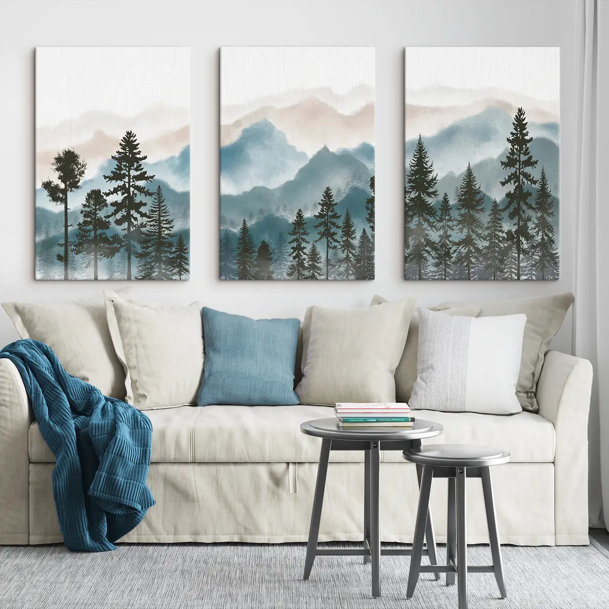 carta da parati Montagne serene e alberi in ombra nr. m00244