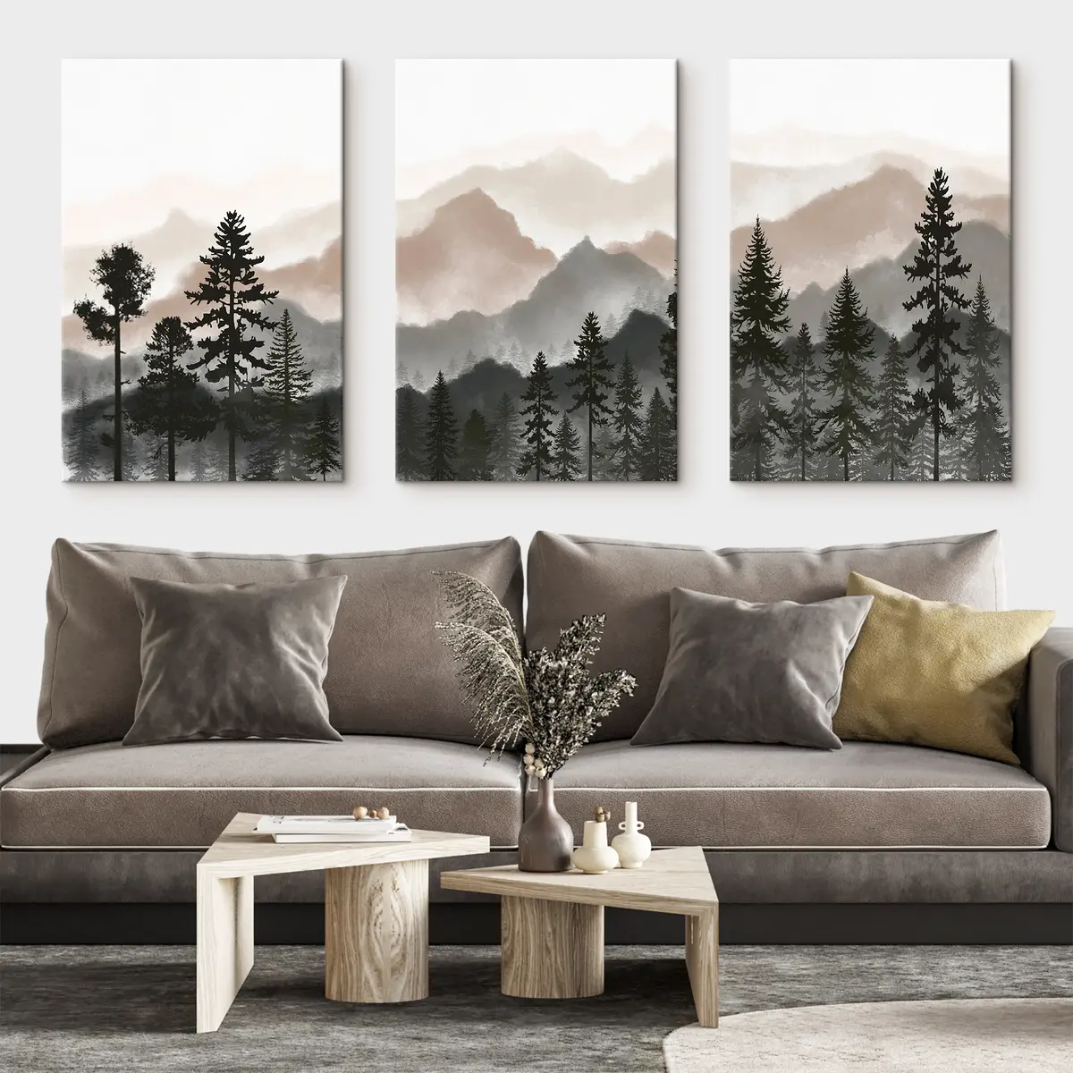 carta da parati Paesaggio montano sereno con alberi nr. m00244v1