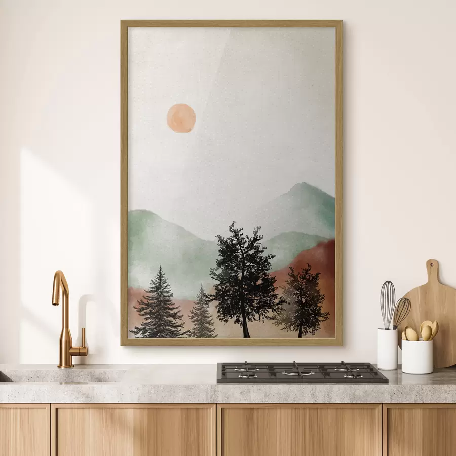 carta da parati Paesaggio sereno con alberi e sole nr. f36592