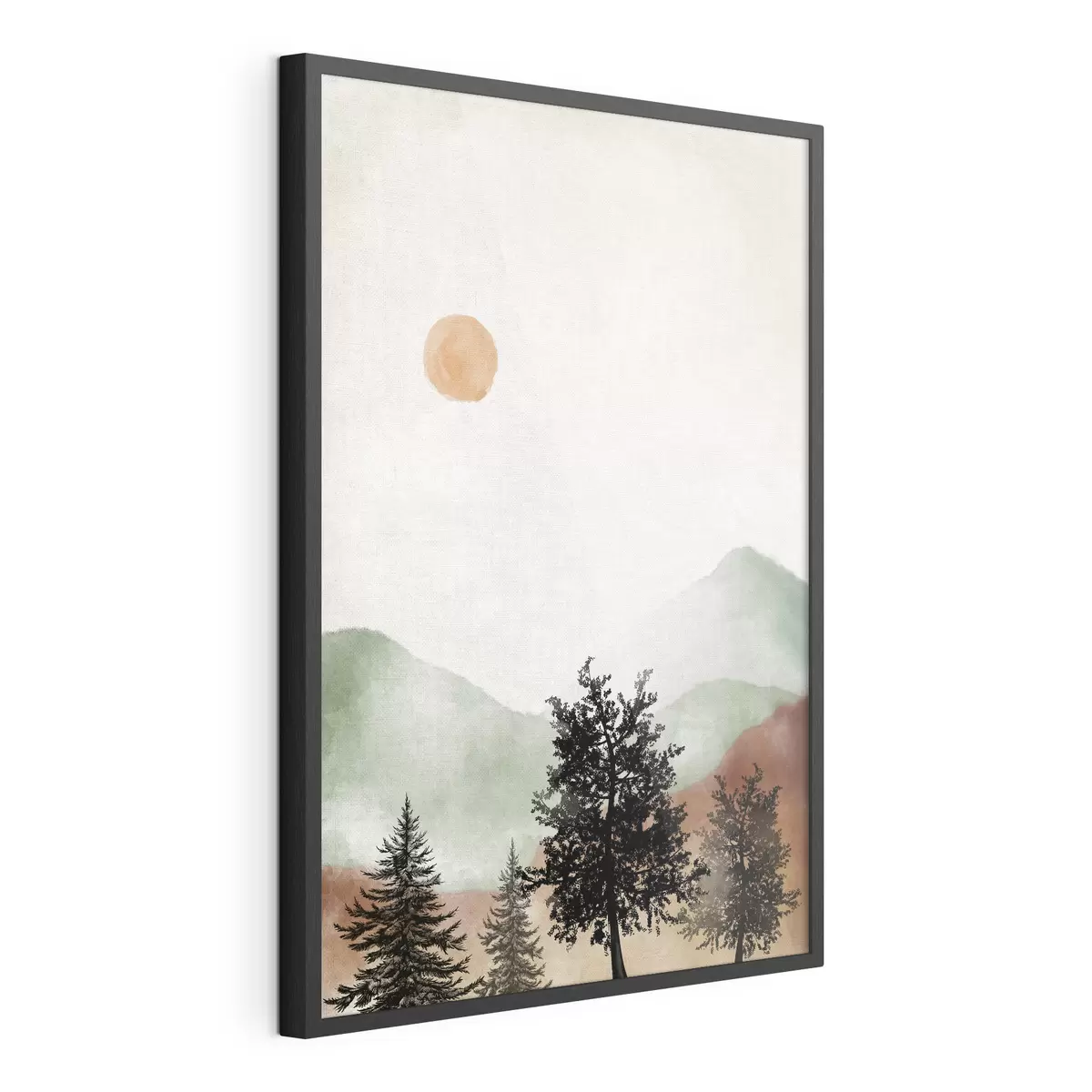 Poster Paesaggio sereno con alberi e sole f36592