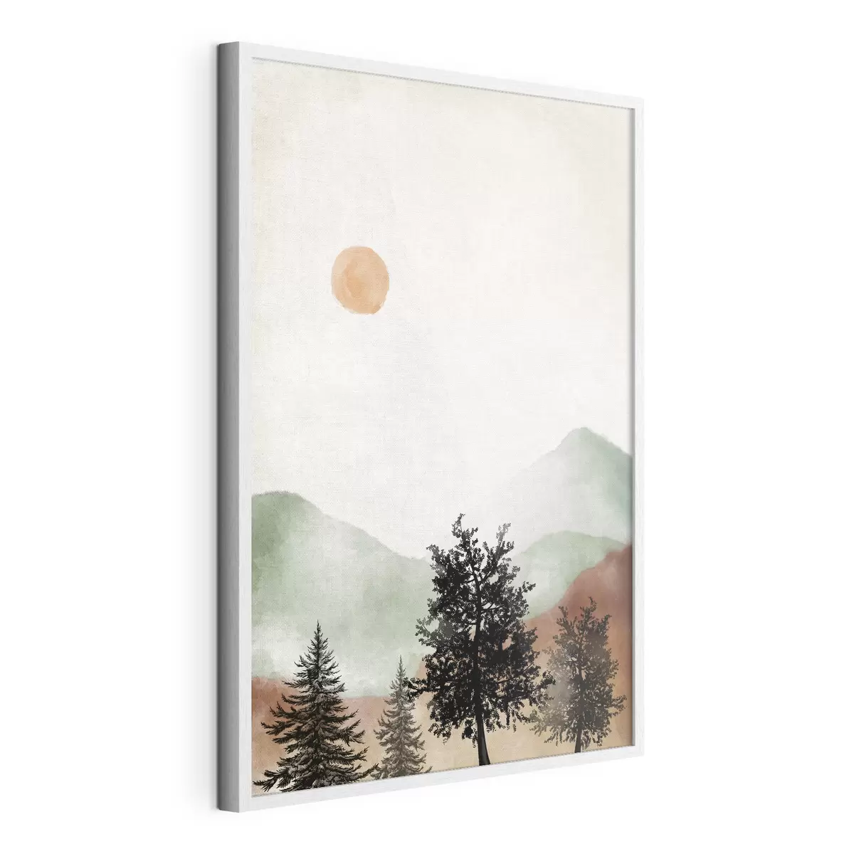 Poster Paesaggio sereno con alberi e sole f36592