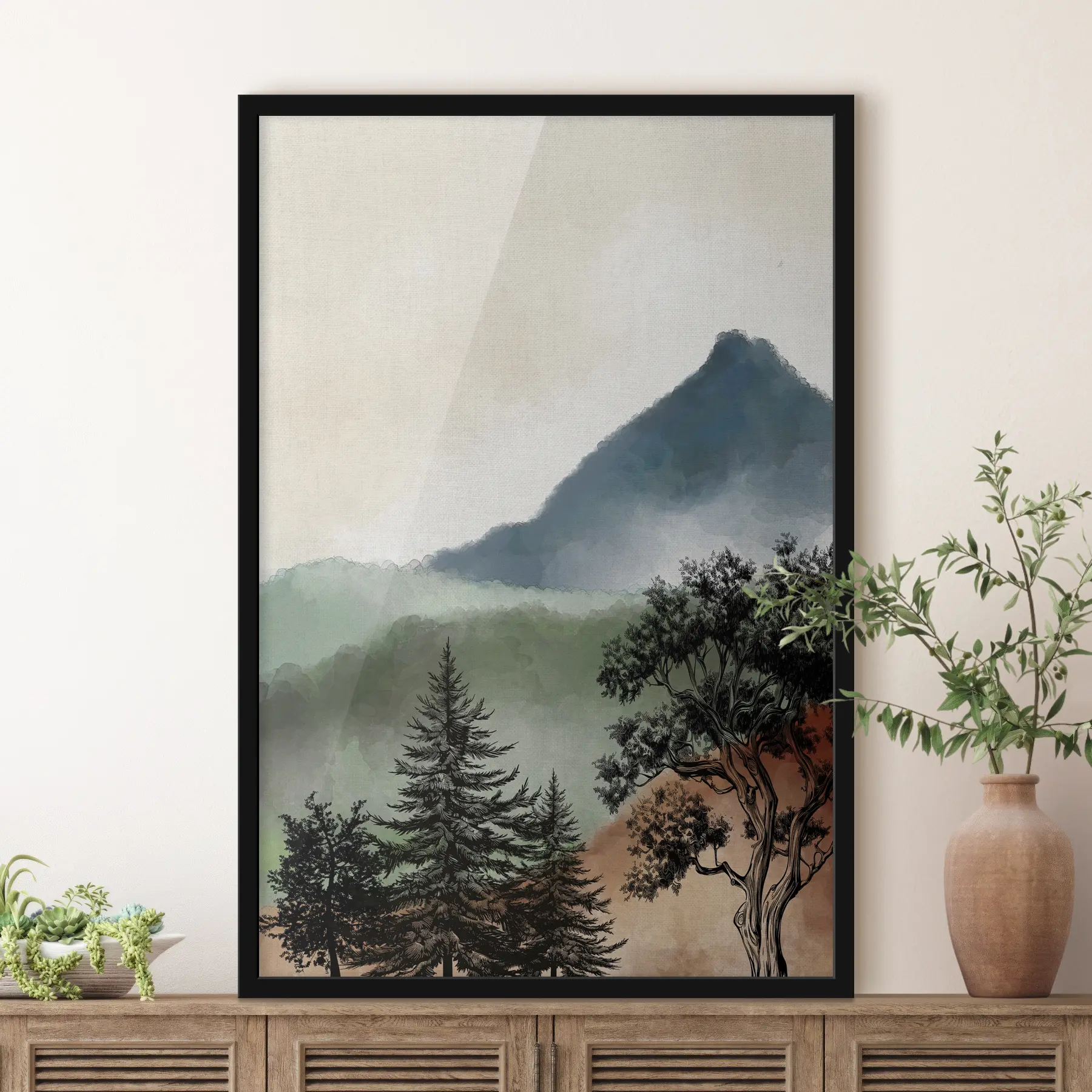 carta da parati Paesaggio sereno con montagne maestose nr. f36604