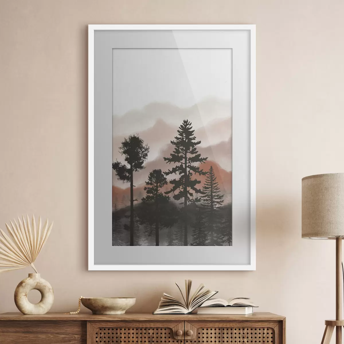 Poster Alberi in ombra contro un cielo morbido f36605v2