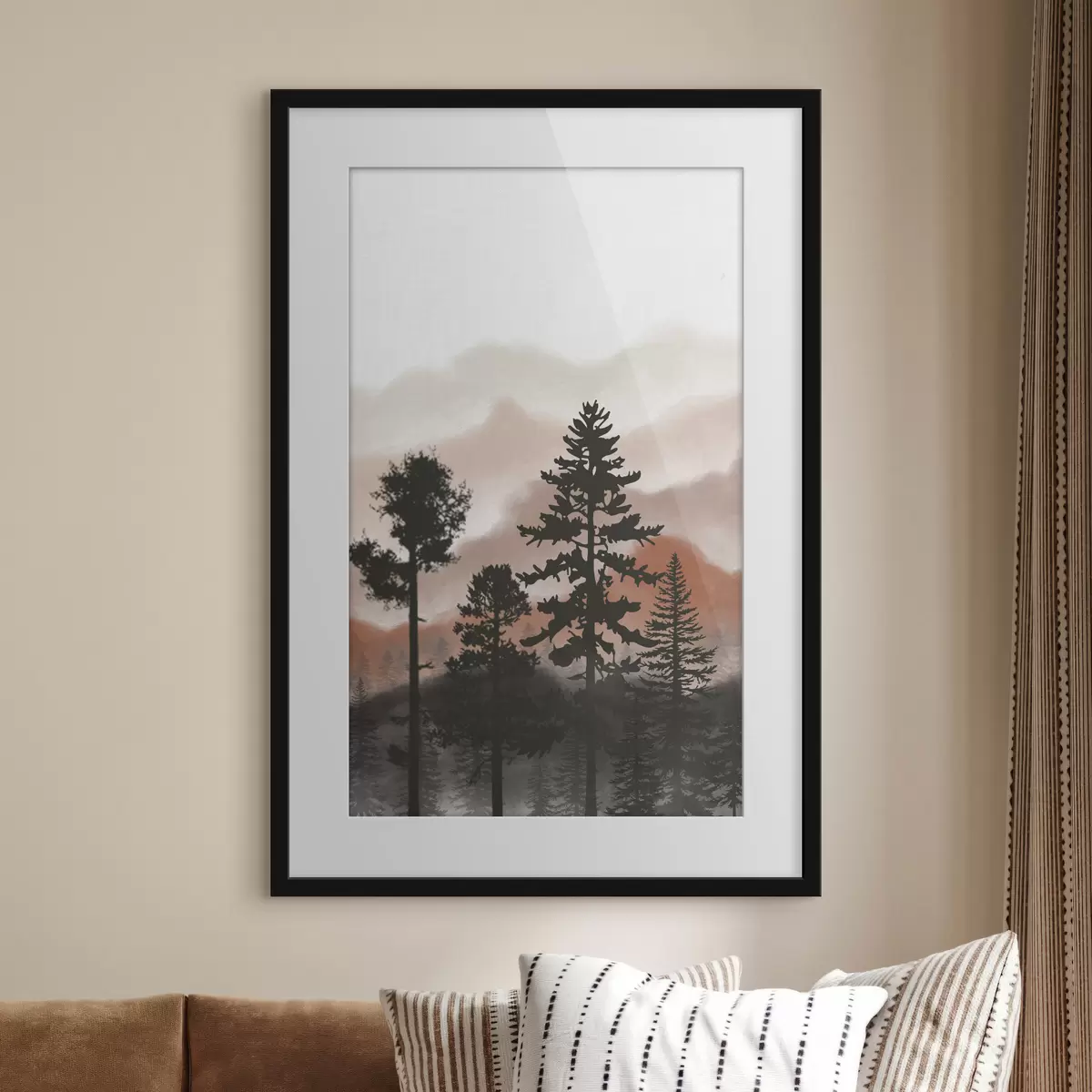 Poster Alberi in ombra contro un cielo morbido f36605v2