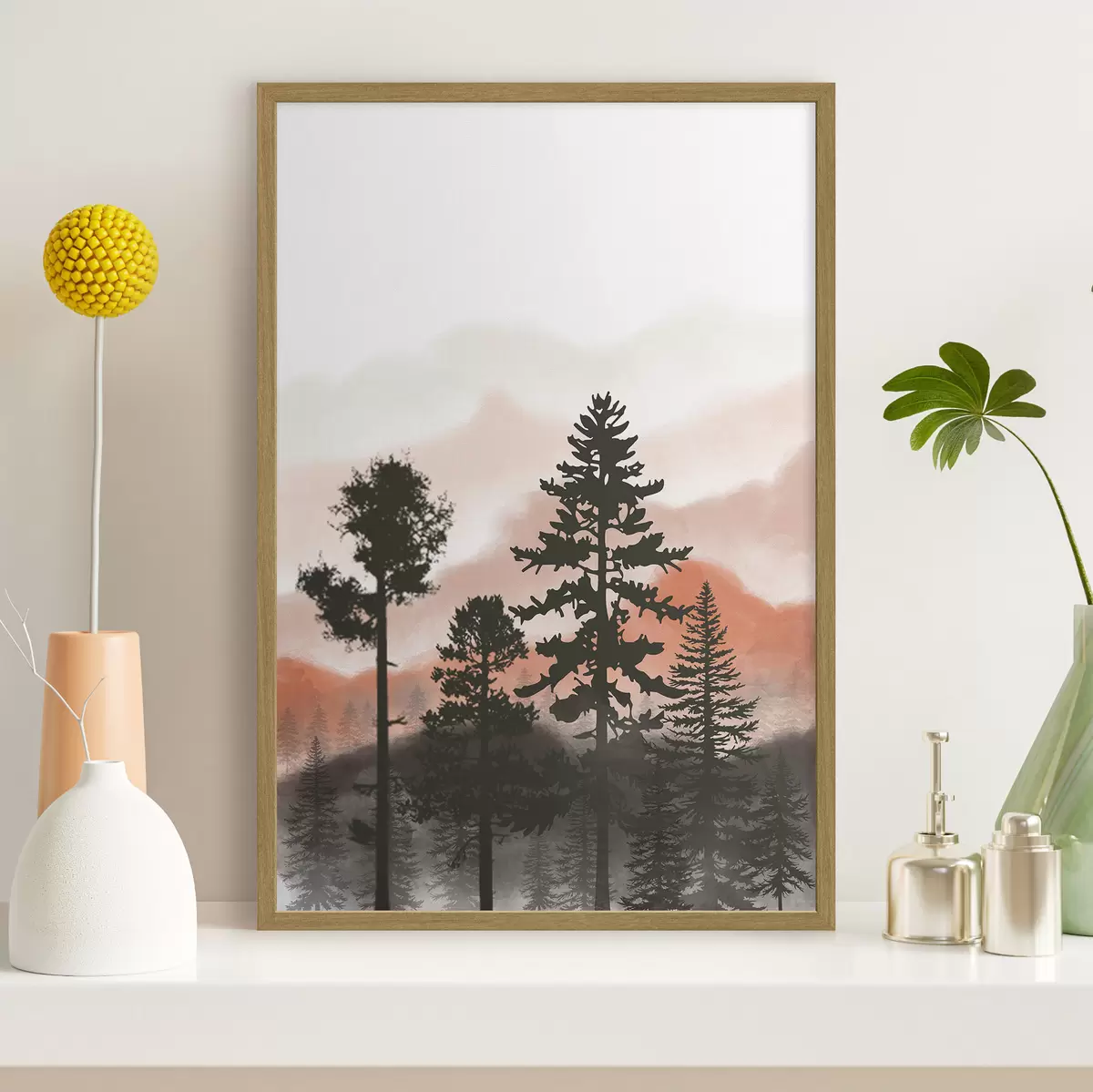 Poster Alberi in ombra contro un cielo morbido f36605v2