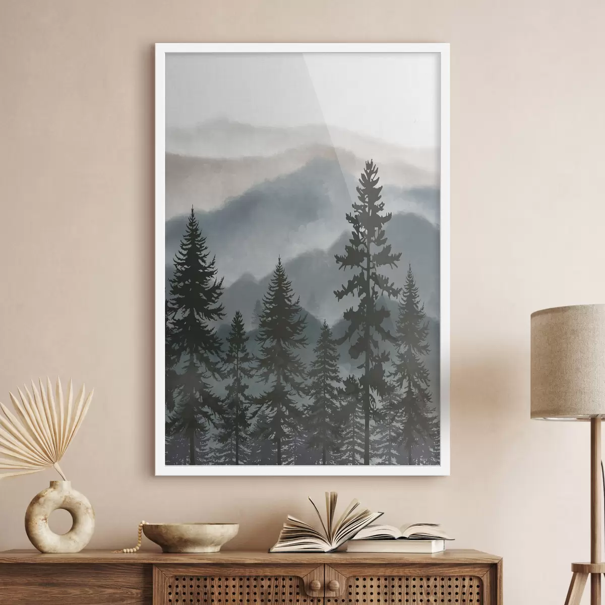 Poster Monti blu, bosco quieto f37017
