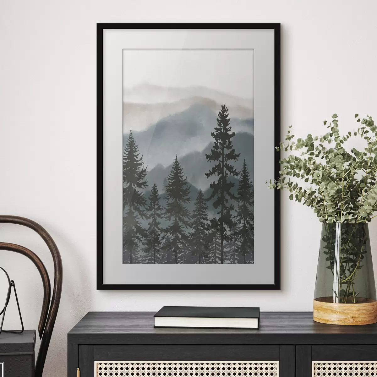 Poster Monti blu, bosco quieto f37017