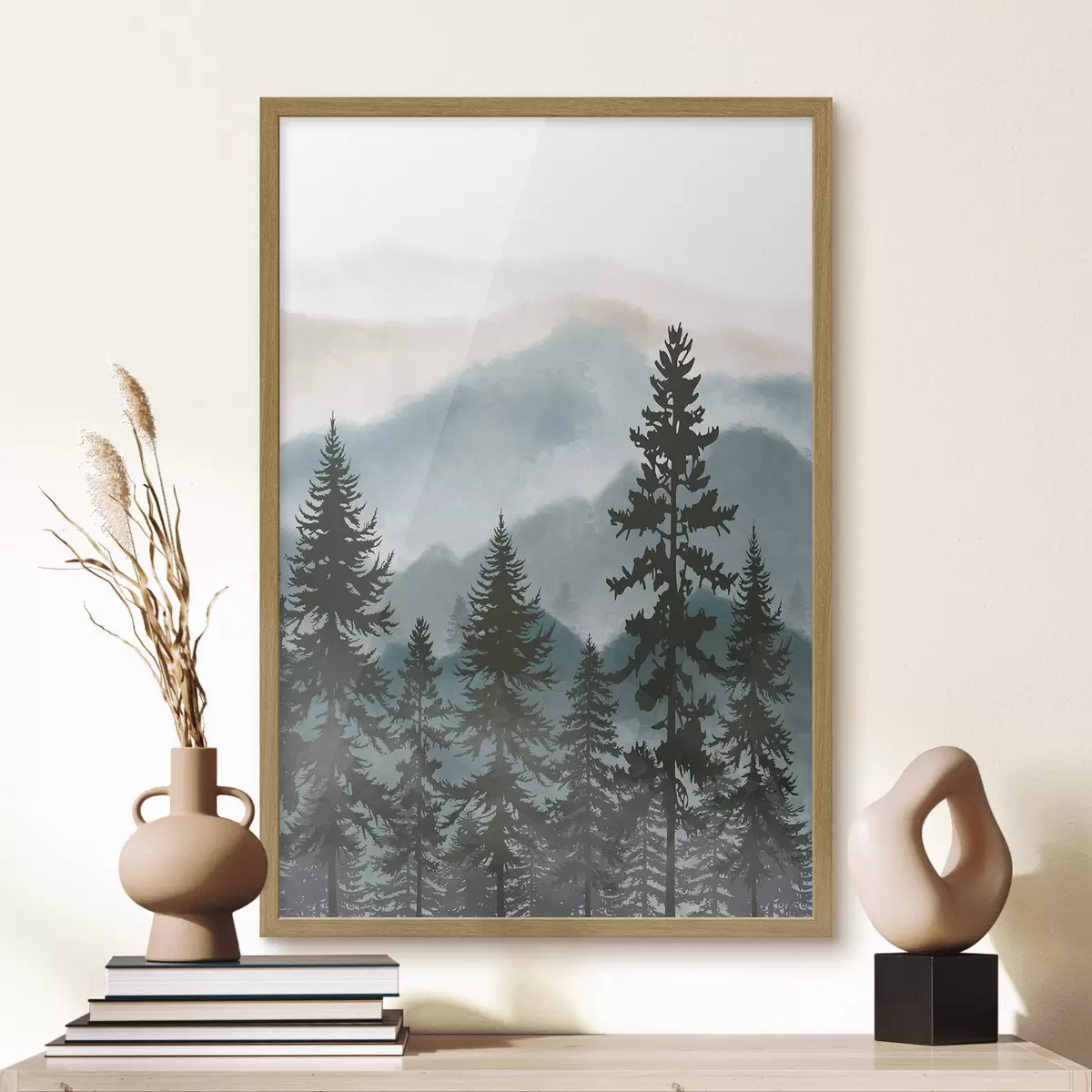 Poster Monti blu, bosco quieto f37017