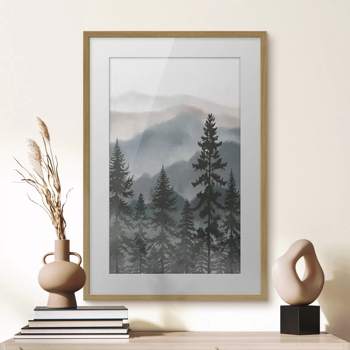 Poster Monti blu, bosco quieto f37017