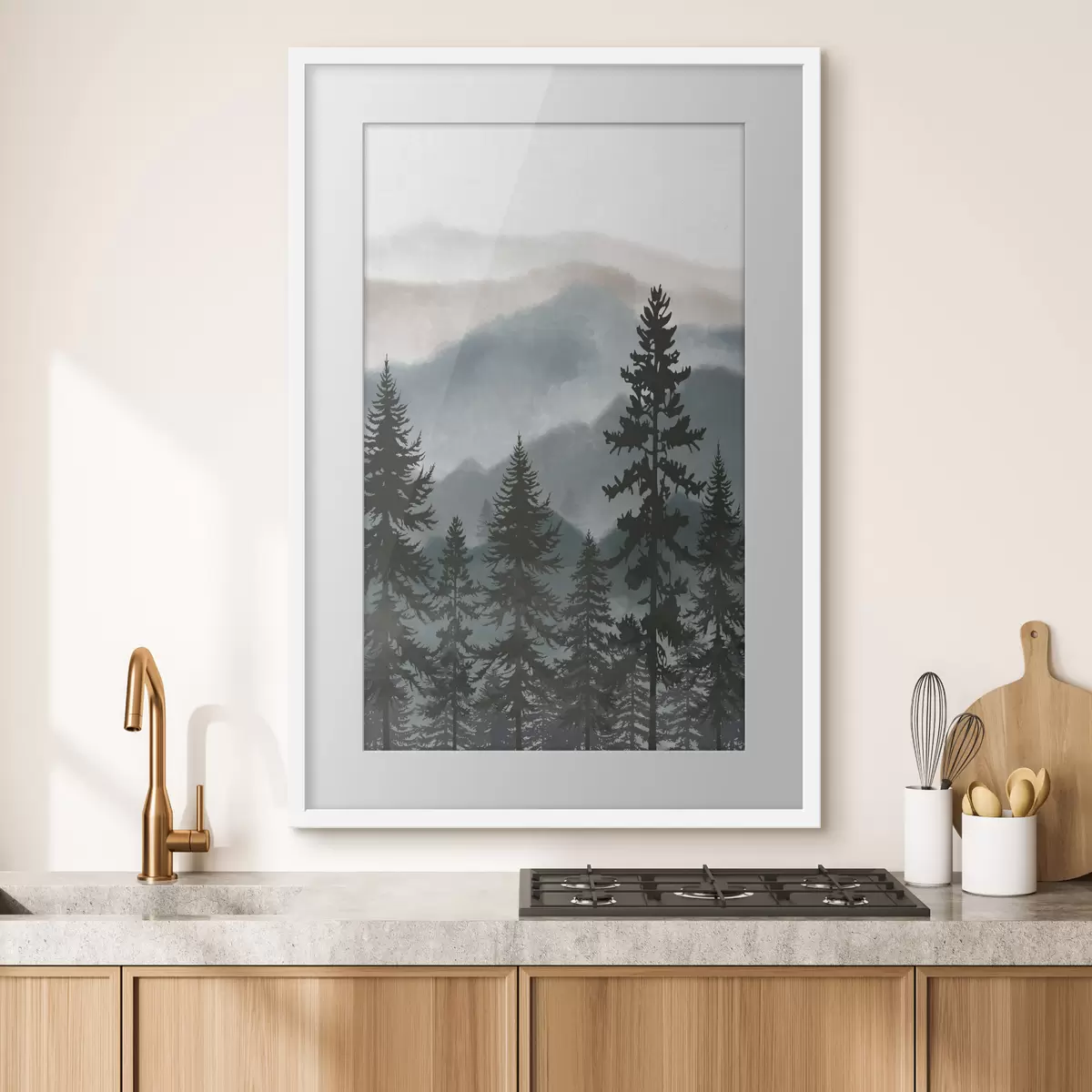 Poster Monti blu, bosco quieto f37017
