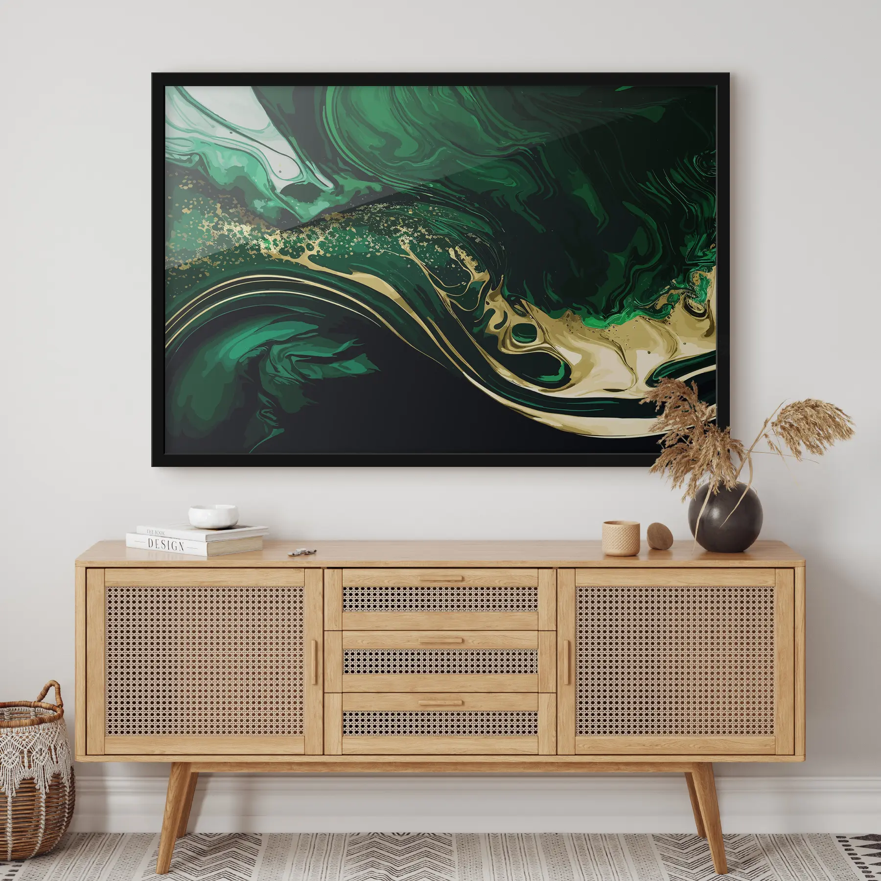 carta da parati Sfondo verde acquerellato con venature luccicanti nr. f35444