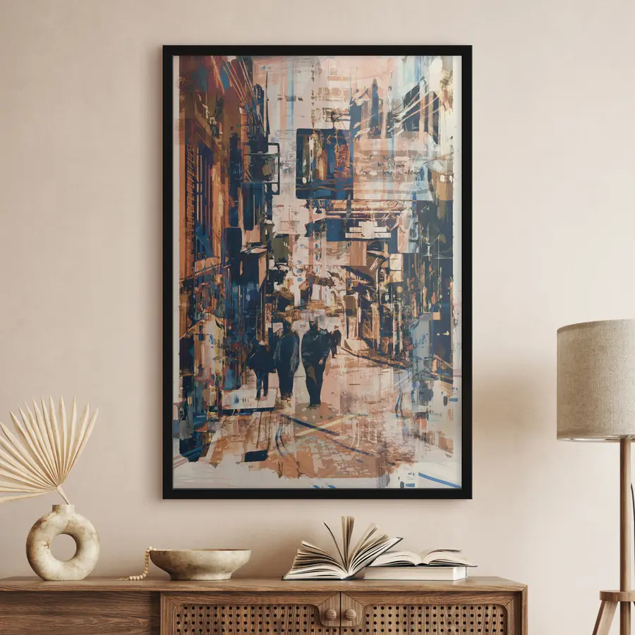 carta da parati Passeggiata urbana in mezzo a un caos colorato nr. f37081