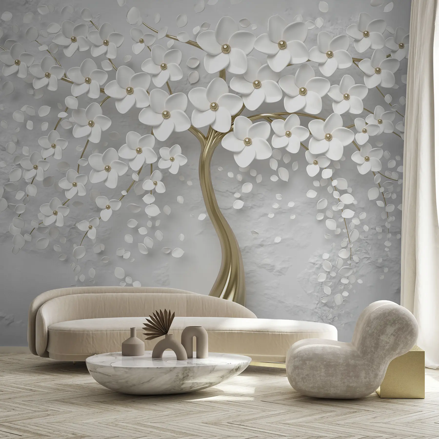 Carta da parati 3D Fiori Un albero con piccoli fiori n. u37065d1