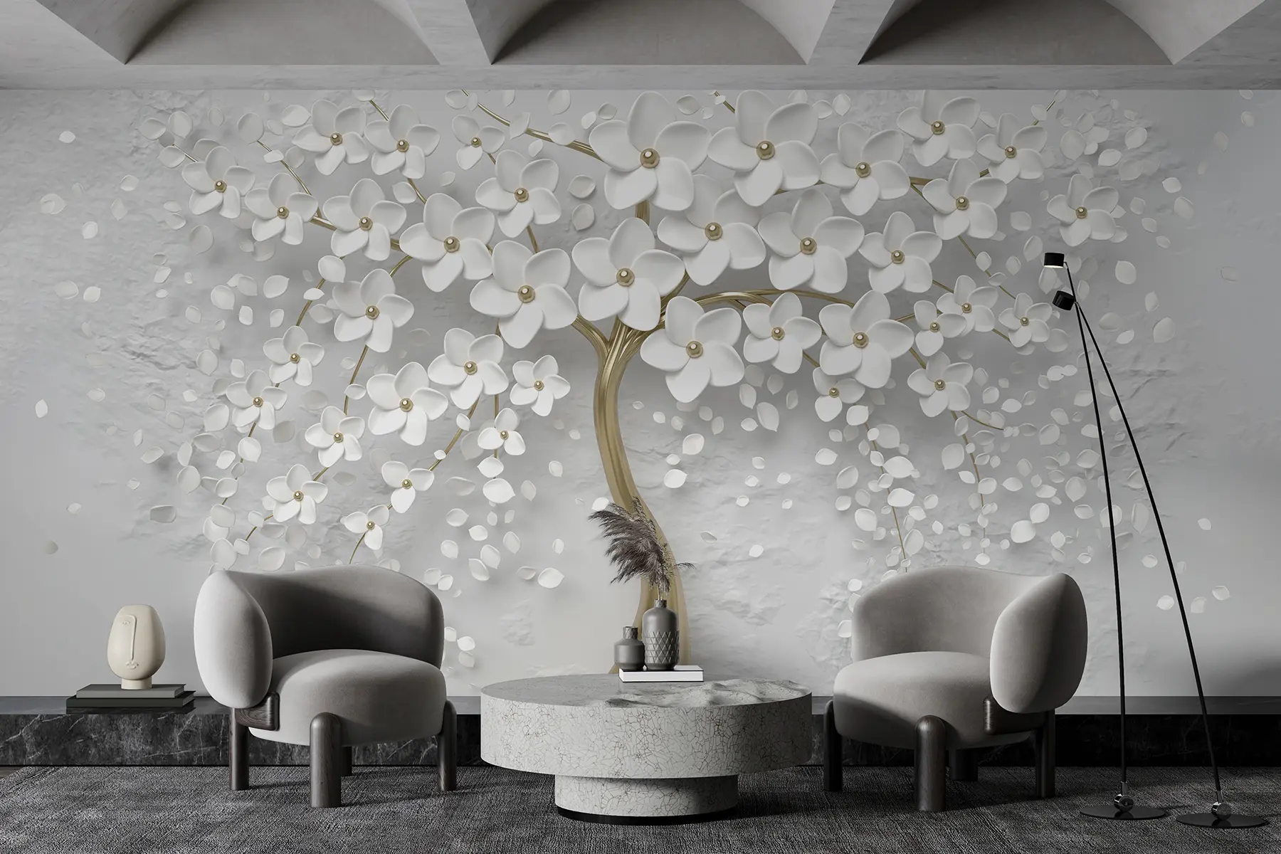 Carta da parati 3D Fiori Un albero con piccoli fiori n. u37065d3